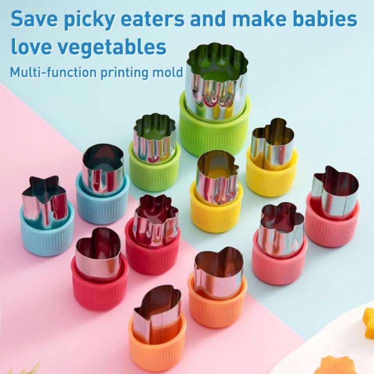 Stainless Steel Irregular Biscuit Mold Fruit Begetable Cutting Mold, Style:12pcs / Set Orange