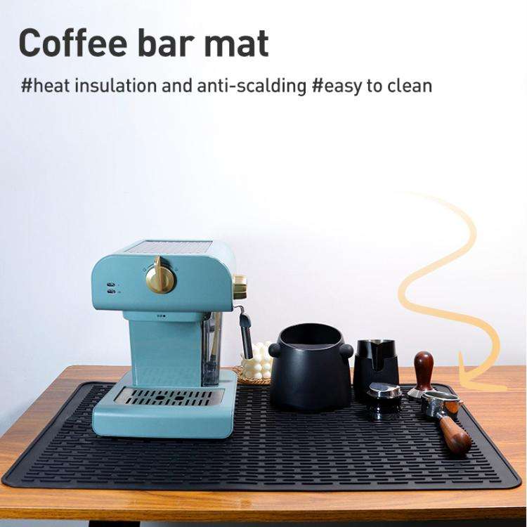 Multi-purpose Silicone Coffee Machine Mat Insulation Anti-Slip Drain Pad, Size: 71 x 50cm(Black)
