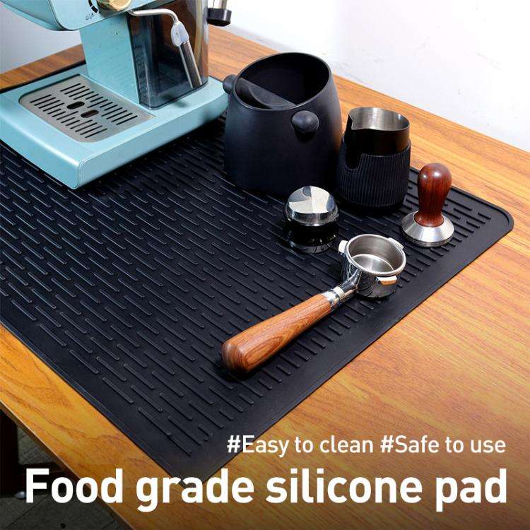Multi-purpose Silicone Coffee Machine Mat Insulation Anti-Slip Drain Pad, Size: 71 x 50cm(Black)