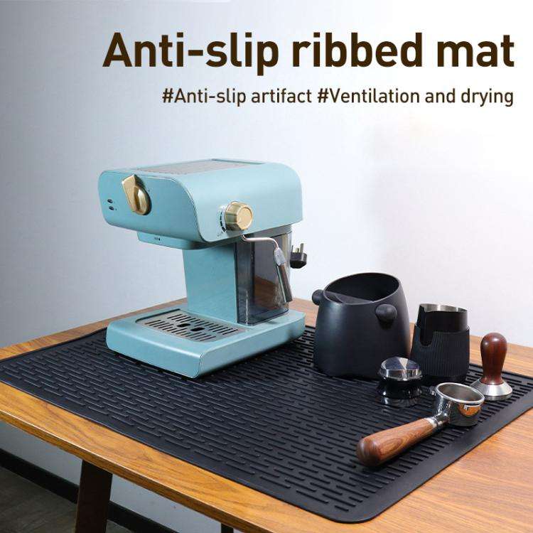 Multi-purpose Silicone Coffee Machine Mat Insulation Anti-Slip Drain Pad, Size: 71 x 50cm(Black)