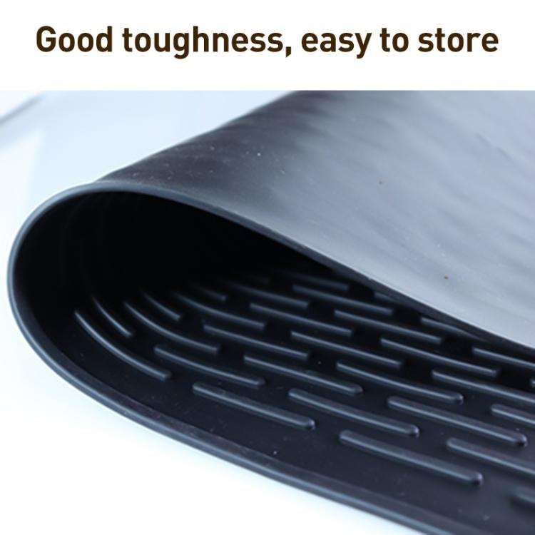 Multi-purpose Silicone Coffee Machine Mat Insulation Anti-Slip Drain Pad, Size: 71 x 50cm(Black)
