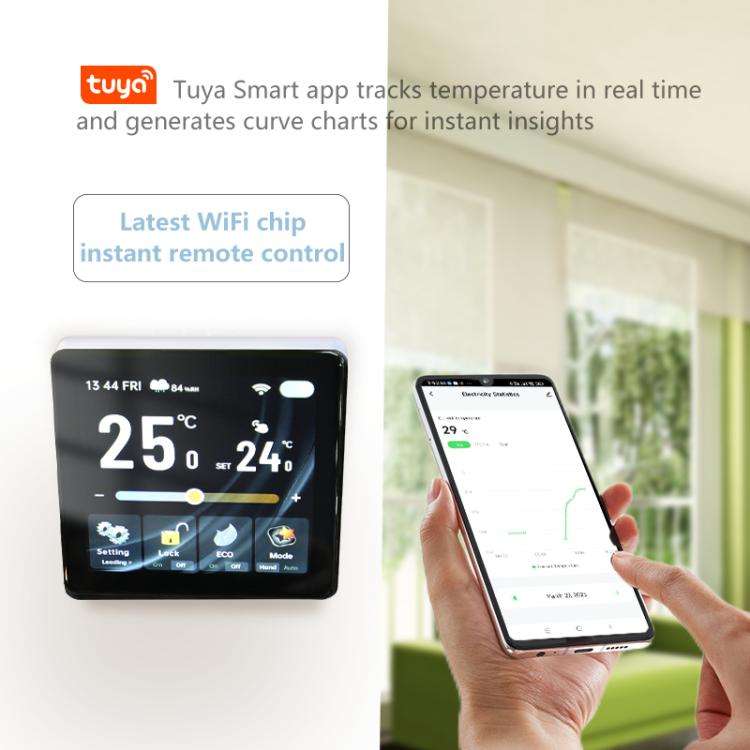 BHT-2005GBLW Electric Heating WiFi 4 inch Screen Smart Thermostat(Black)
