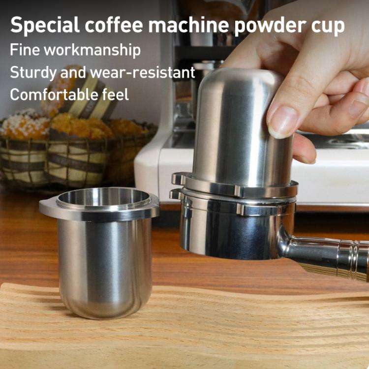 54mm Classic Coffee Machine Handle Stainless Steel Dosing Cup Mug Coffee Powder Feeder For Brevil...