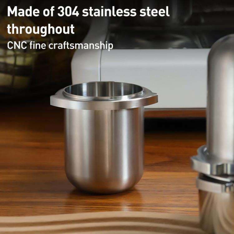 54mm Classic Coffee Machine Handle Stainless Steel Dosing Cup Mug Coffee Powder Feeder For Brevil...