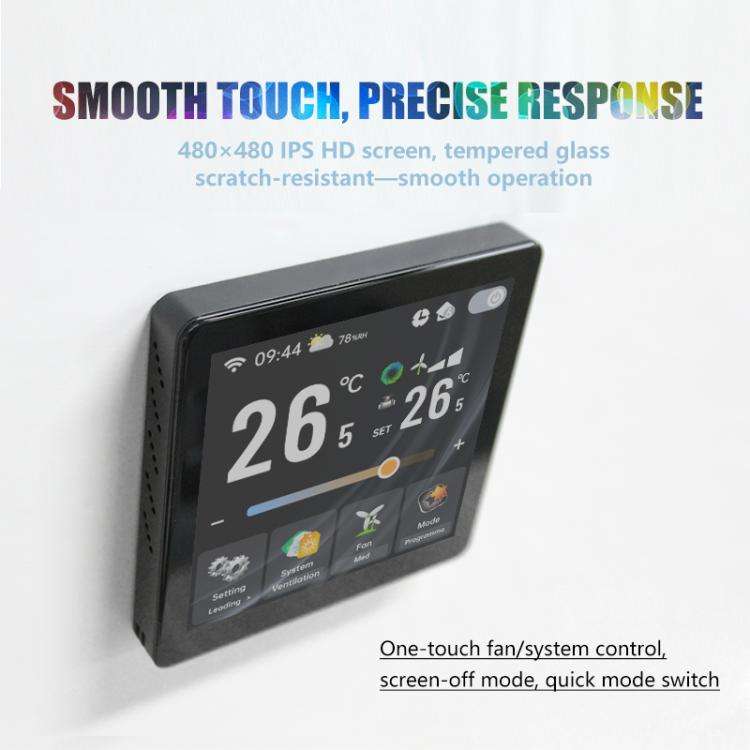 BAC-2005ELW Four Channel WiFi 4 inch Screen Smart Room Thermostat(Black)