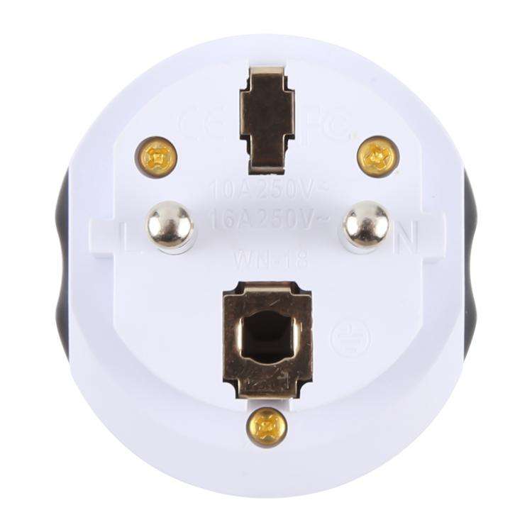 WN-18 German EU Plug Global Travel Adapter Socket(Black White)