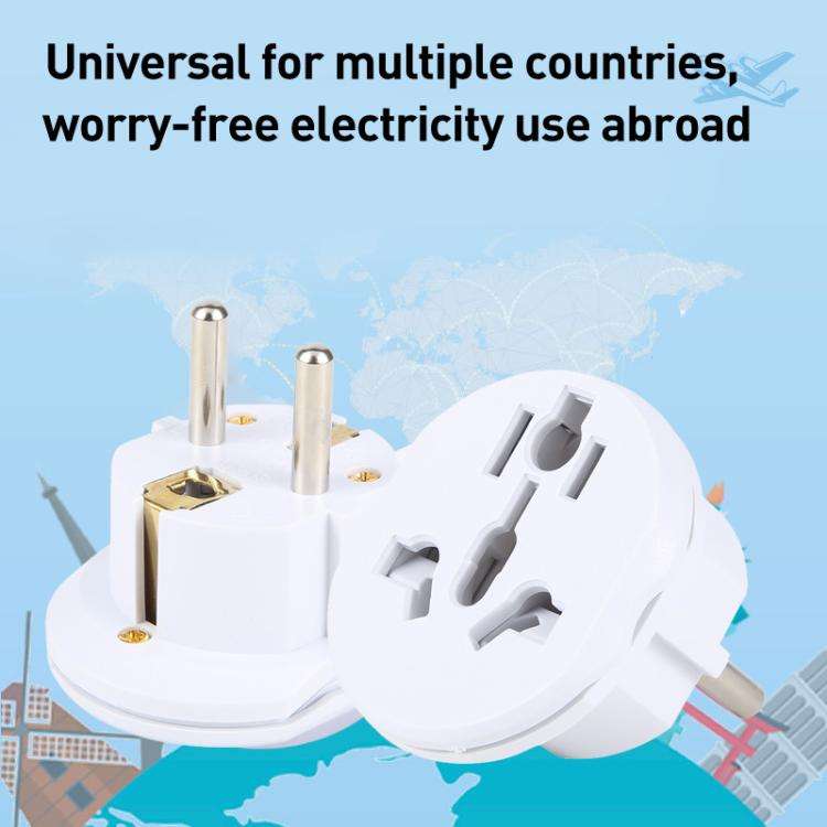 WN-18 German EU Plug Global Travel Adapter Socket(Black White)