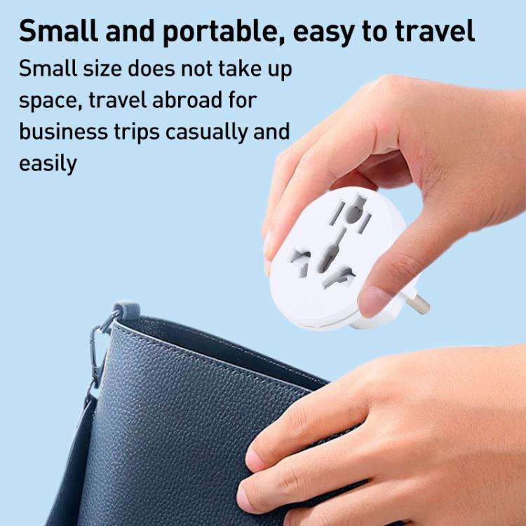 WN-18 German EU Plug Global Travel Adapter Socket(Black White)