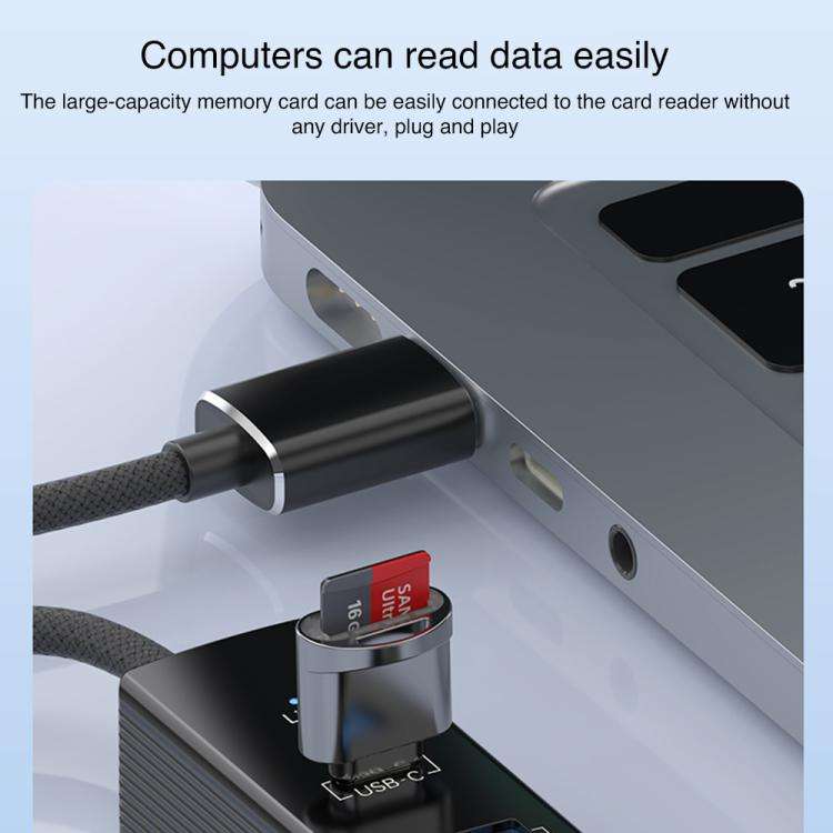 Type-C to Type-C RJ45 USB-A HUB Expand Converter(Silver)