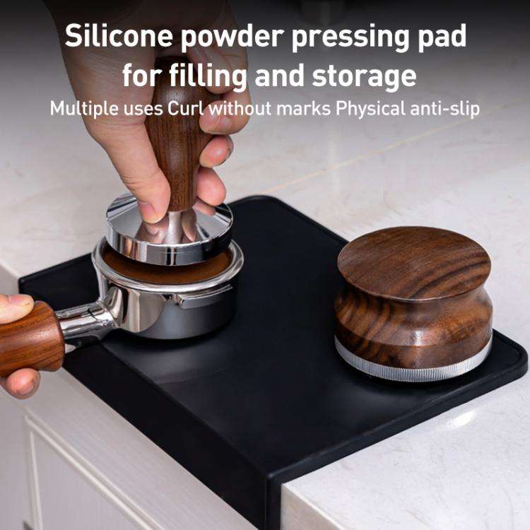 Silicone Coffee Pad Press Tool Espresso Tamper Mat Roud Pad(Black)