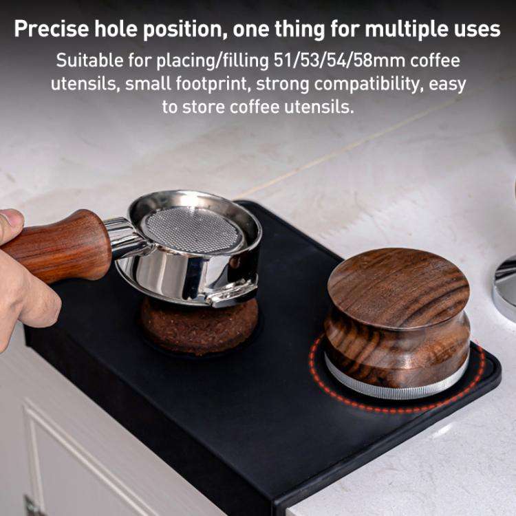 Silicone Coffee Pad Press Tool Espresso Tamper Mat Roud Pad(Black)