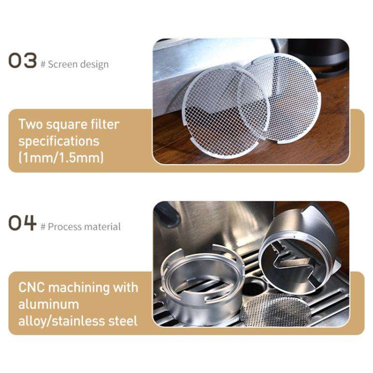 For Breville 8 Series Coffee Machine Handle Rotary Dosing Cup Mug Coffee Powder Feeder(Silver)