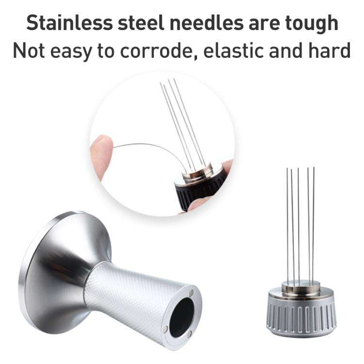 53.3mm Mesh Texture with Needle Coffee Powder Pressing Hammer Stainless Steel Cloth Powder(Silver)