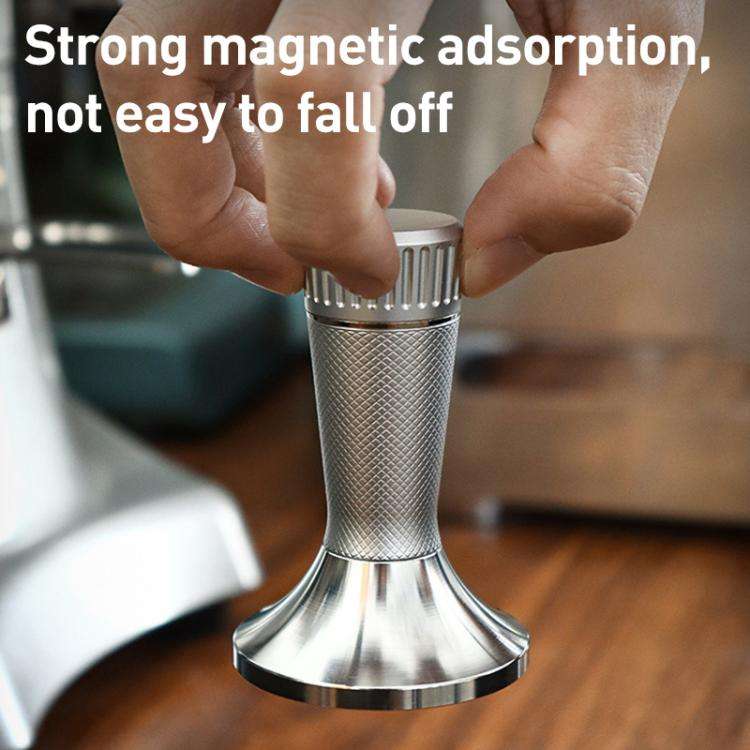 53.3mm Mesh Texture with Needle Coffee Powder Pressing Hammer Stainless Steel Cloth Powder(Silver)