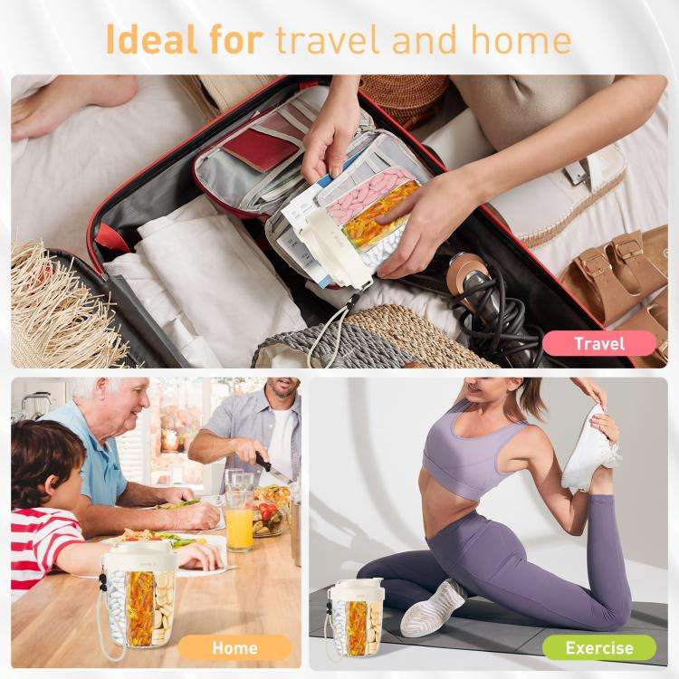Portable Compartment Sealed Medicine Organizer Large Pill Storage Cup(Beige)