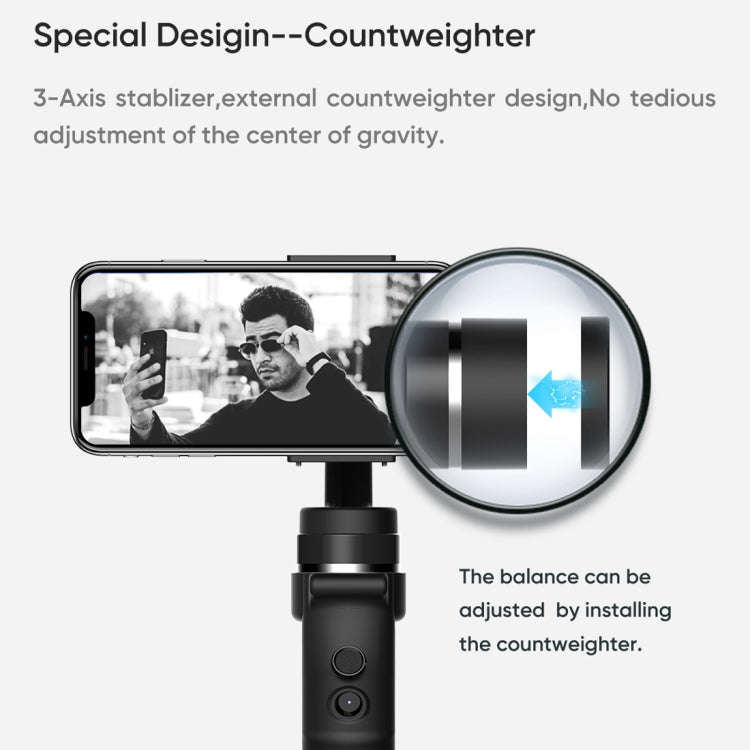 Funsnap Capture1 Outdoor Live Video Triaxial Handheld Gimbal Shooting Stabilizer(Black)