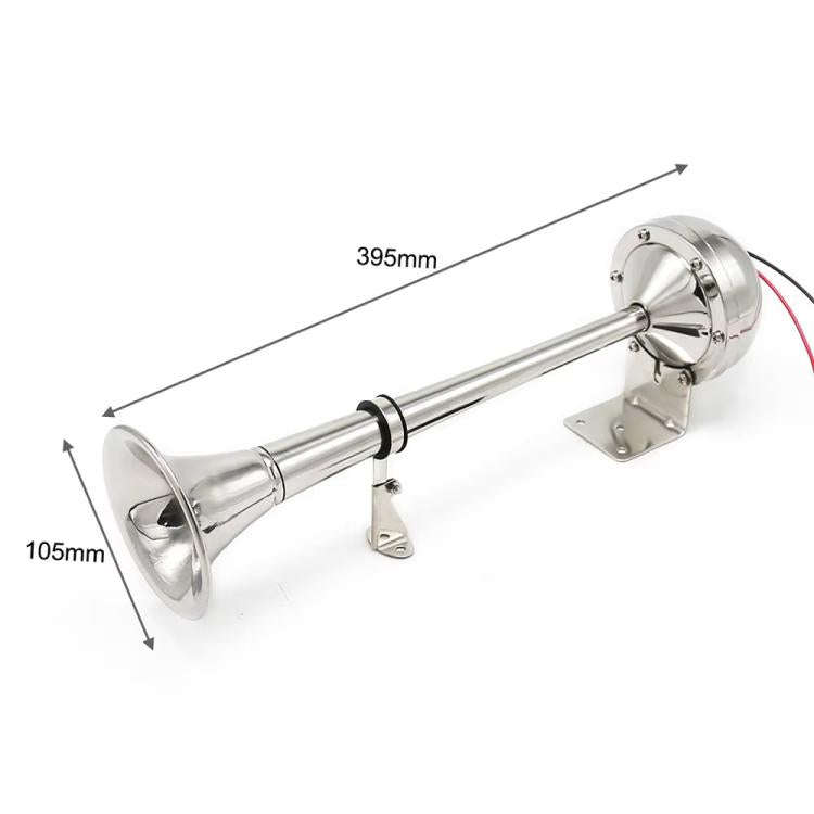 12V 125dB Car / Truck / Boat Stainless Steel Electric Horn with Mounting Bracket(Silver)