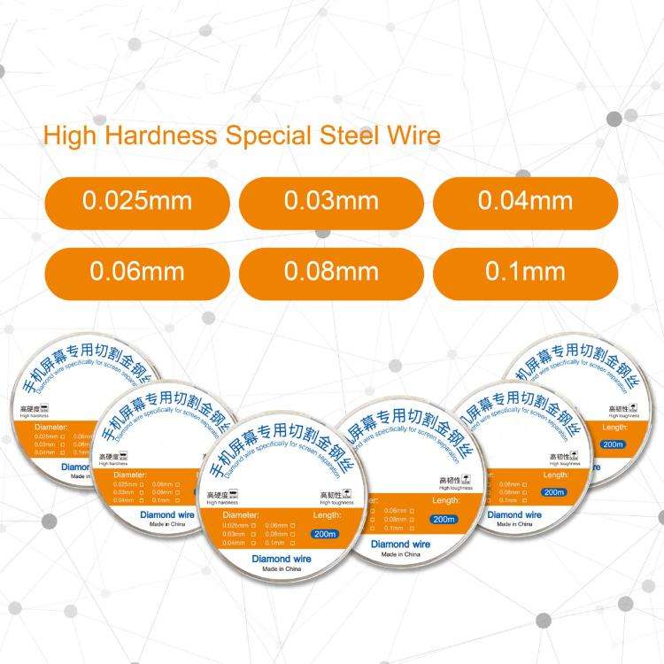 200m Screen Separation Specifically Diamond Cutting Wire, Diameter:0.025mm