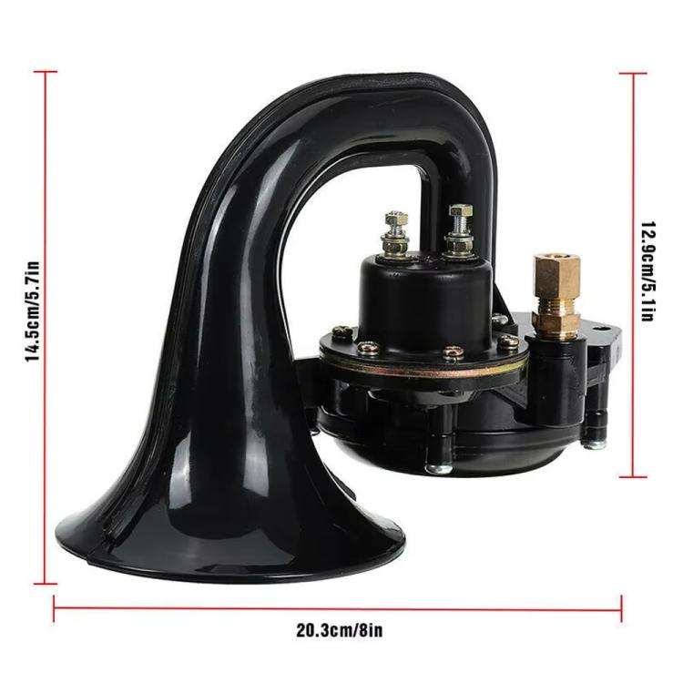 12/24V Car 300dB Electric Snail Air Horn For Scania / Volvo(Black)