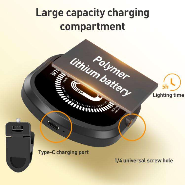W70 Multifunctional Portable Magnetic Fill Light, Style:Three-Colors Light