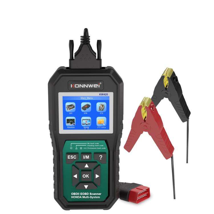 KONNWEI KW420 2.8 inch Color Screen Car OBD2 Fault Diagnostic Scan Tool for Honda(Black Green)