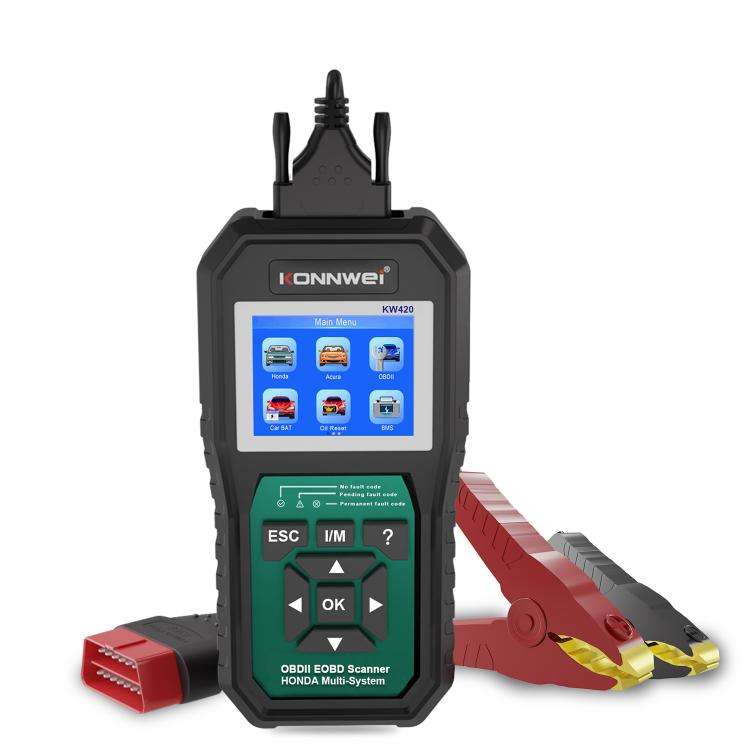 KONNWEI KW420 2.8 inch Color Screen Car OBD2 Fault Diagnostic Scan Tool for Honda(Black Green)
