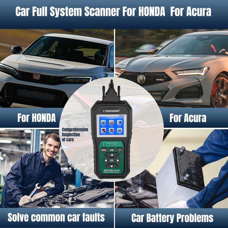 KONNWEI KW420 2.8 inch Color Screen Car OBD2 Fault Diagnostic Scan Tool for Honda(Black Green)
