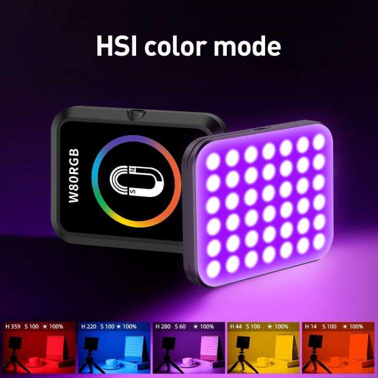 W80 Multifunctional Portable Magnetic Fill Light, Style:RGB Light