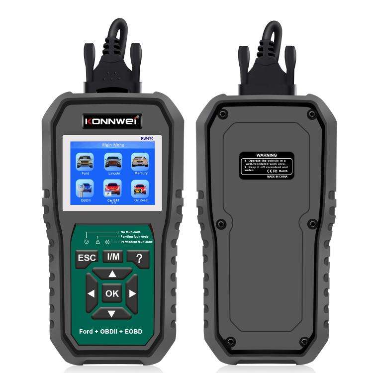 KONNWEI KW470 2.8 inch Color Screen Car OBD2 Fault Diagnostic Scan Tool for Ford(Black Green)