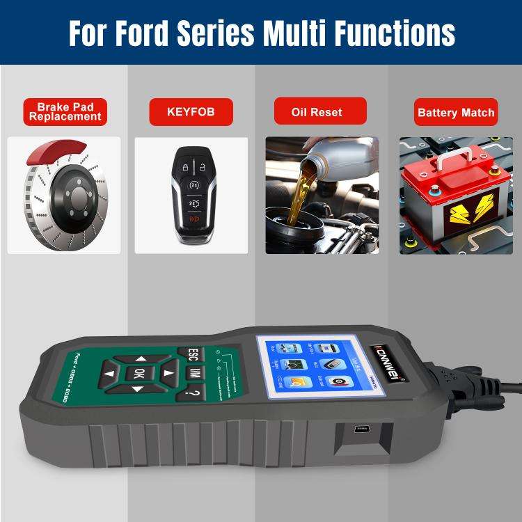 KONNWEI KW470 2.8 inch Color Screen Car OBD2 Fault Diagnostic Scan Tool for Ford(Black Green)