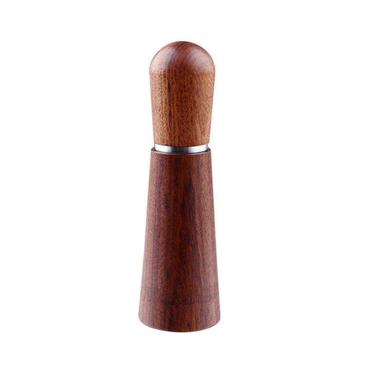 Solid Wood Stand Stainless Steel Coffee Loose Powder Needle(Red Brown)