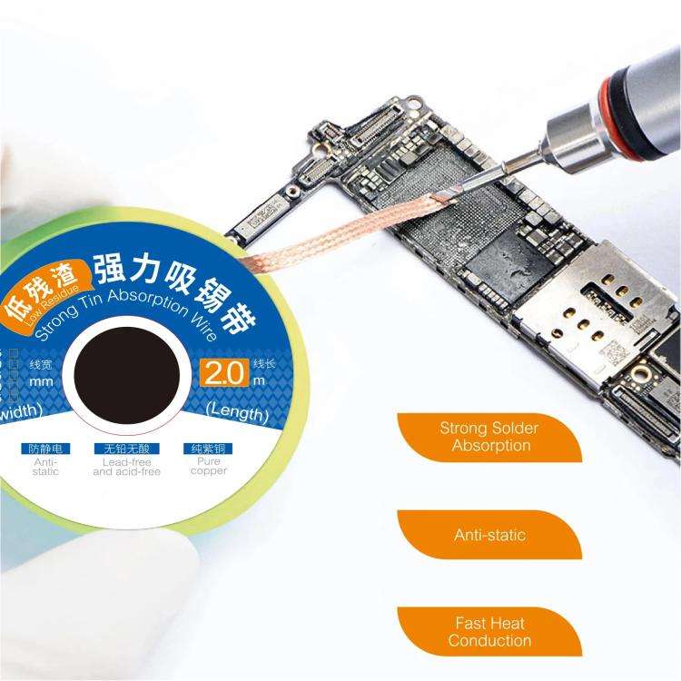 Strong Tin Absorption Wire, Model:3520(3.5mm x 2m)