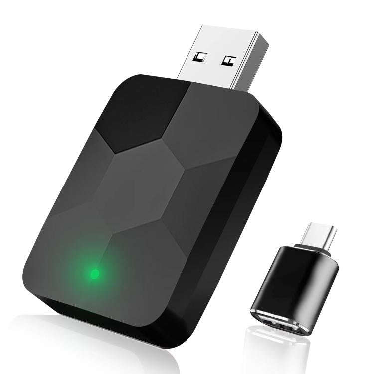 2 in 1 USB Wired to Wireless Car CarPlay / Android Auto Box Adapter(Black)