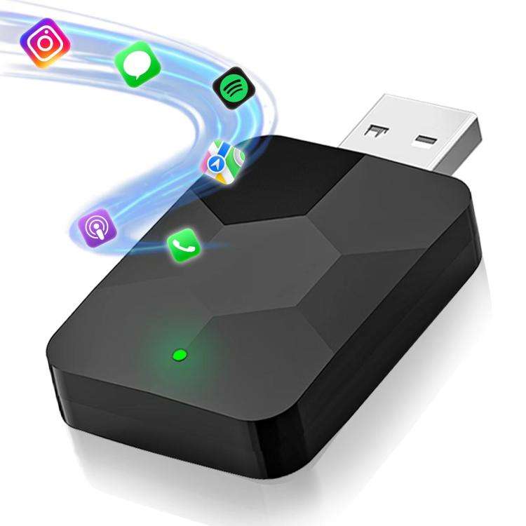 2 in 1 USB Wired to Wireless Car CarPlay / Android Auto Box Adapter(Black)