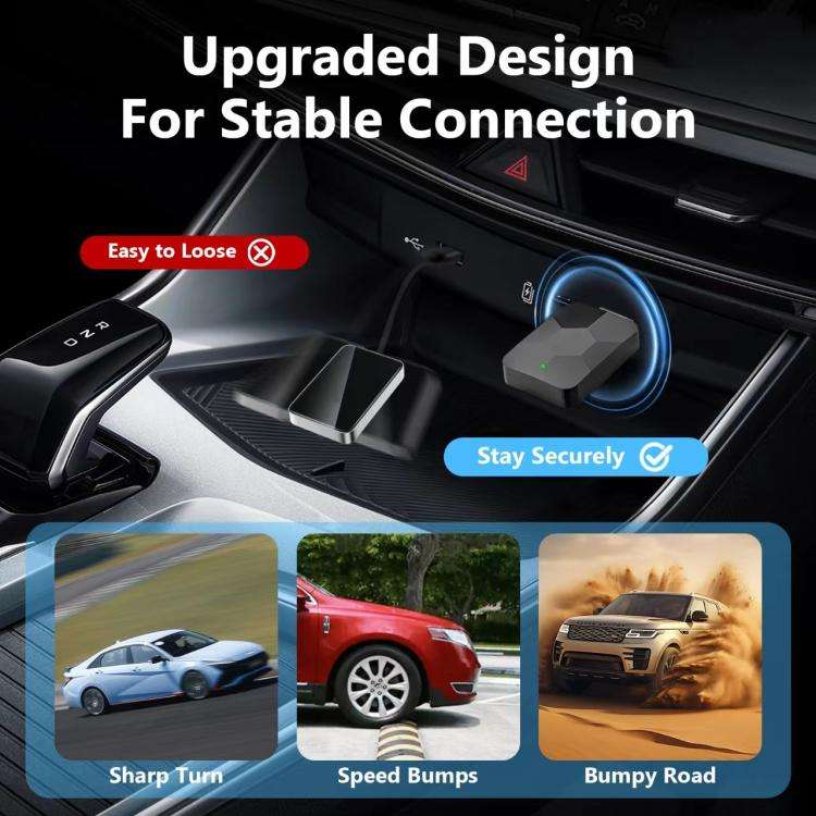 2 in 1 USB Wired to Wireless Car CarPlay / Android Auto Box Adapter(Black)