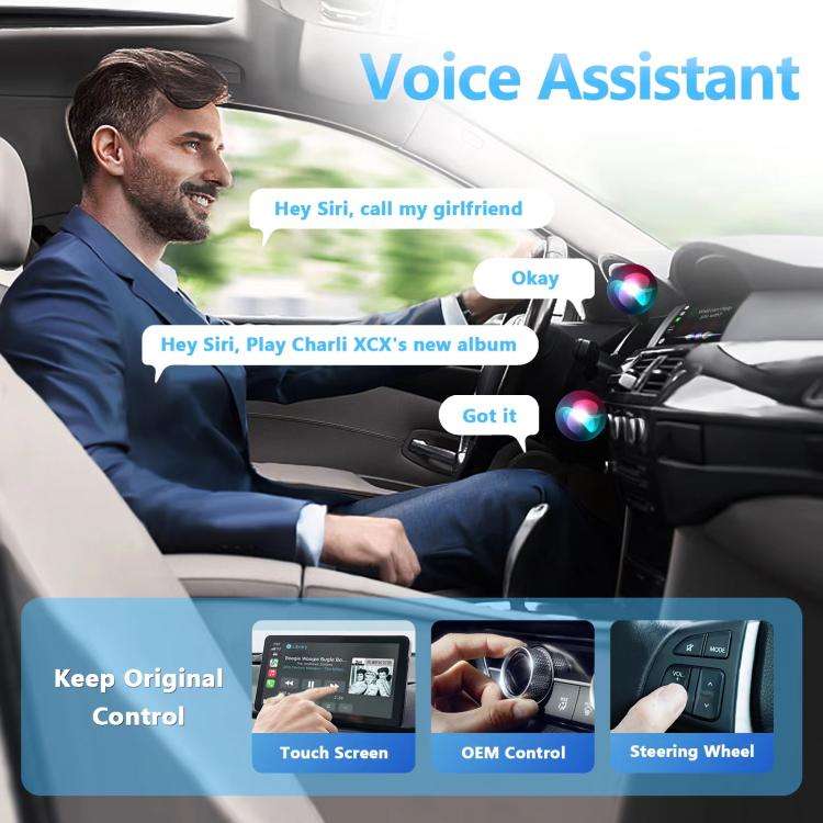 2 in 1 USB Wired to Wireless Car CarPlay / Android Auto Box Adapter(Black)