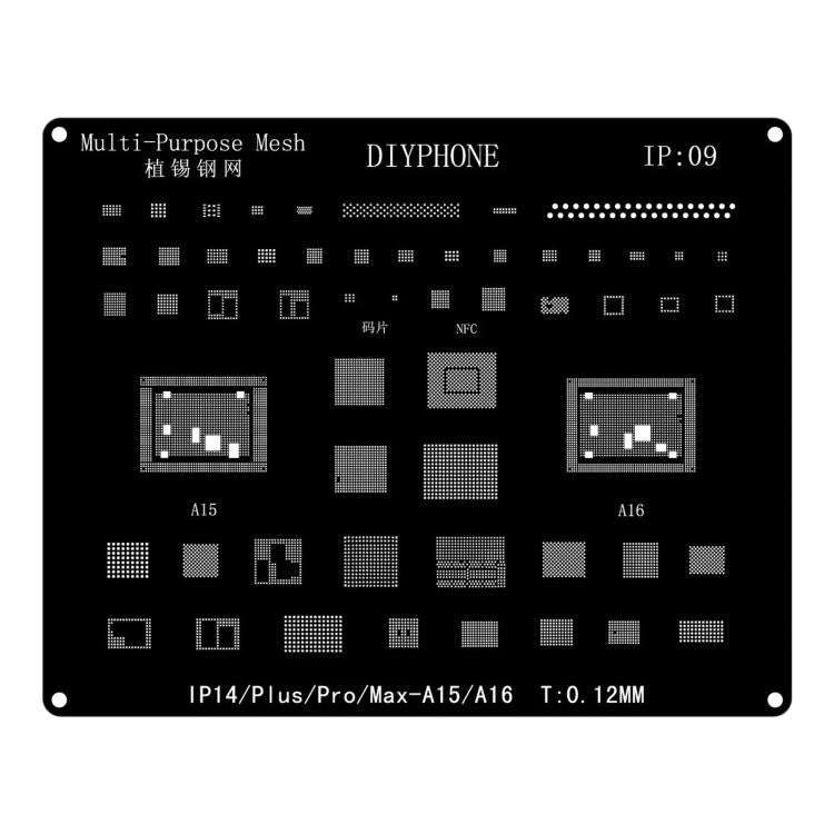 Precision laser-cut Accurate Positioning Anti-shift BGA Reballing Stencil, Model:For iPhone 14-14...