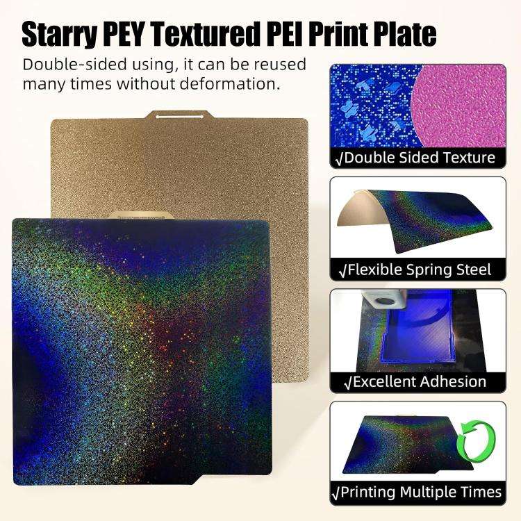 3D Printing Build Plate 257mm For Bambu Lab A1 Printer Platform, Style:PEI Coating + PEY Film