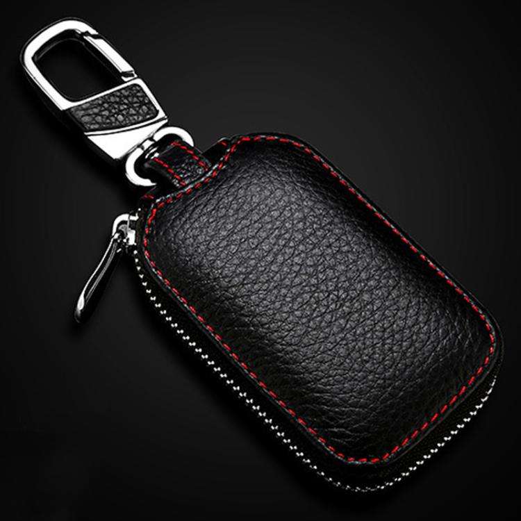 Litchi Grain PU Leather Universal Car Key Case(Black)