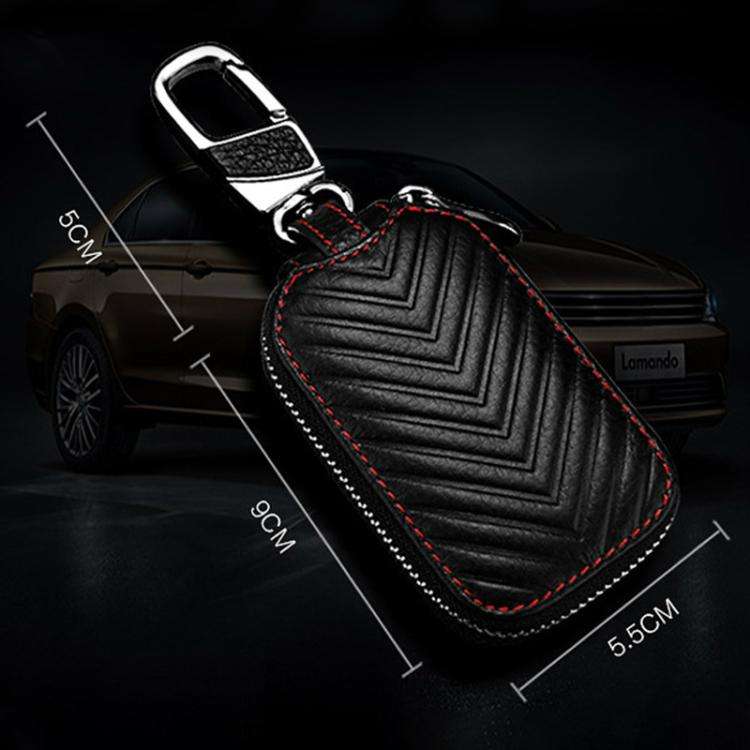 Litchi Grain PU Leather Universal Car Key Case(Brown)