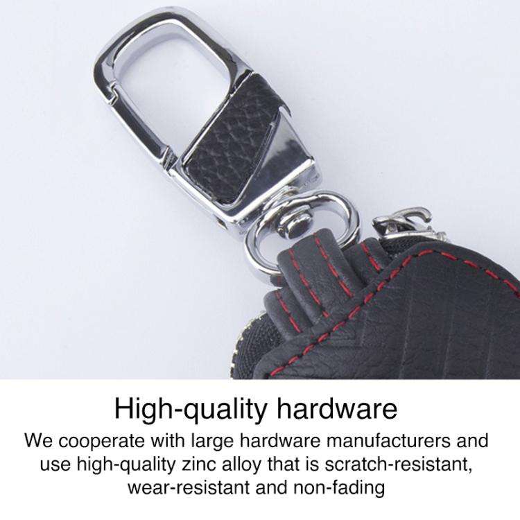 Litchi Grain PU Leather Universal Car Key Case(Red)
