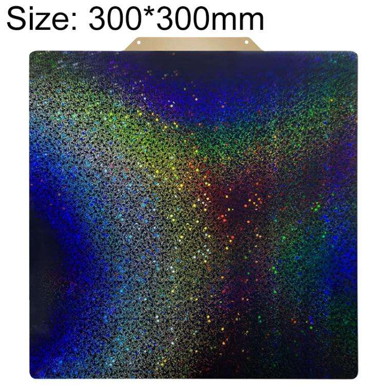 PEI Coating Smooth Starry PET Film Double-Sided 3D Printing Build Plate, Size:300x300mm