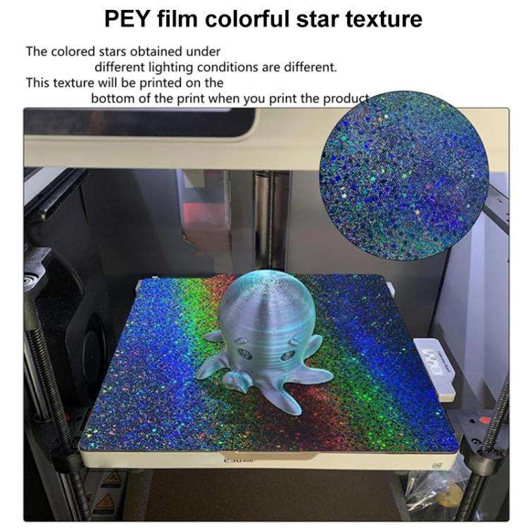 PEI Coating Smooth Starry PET Film Double-Sided 3D Printing Build Plate, Size:300x300mm