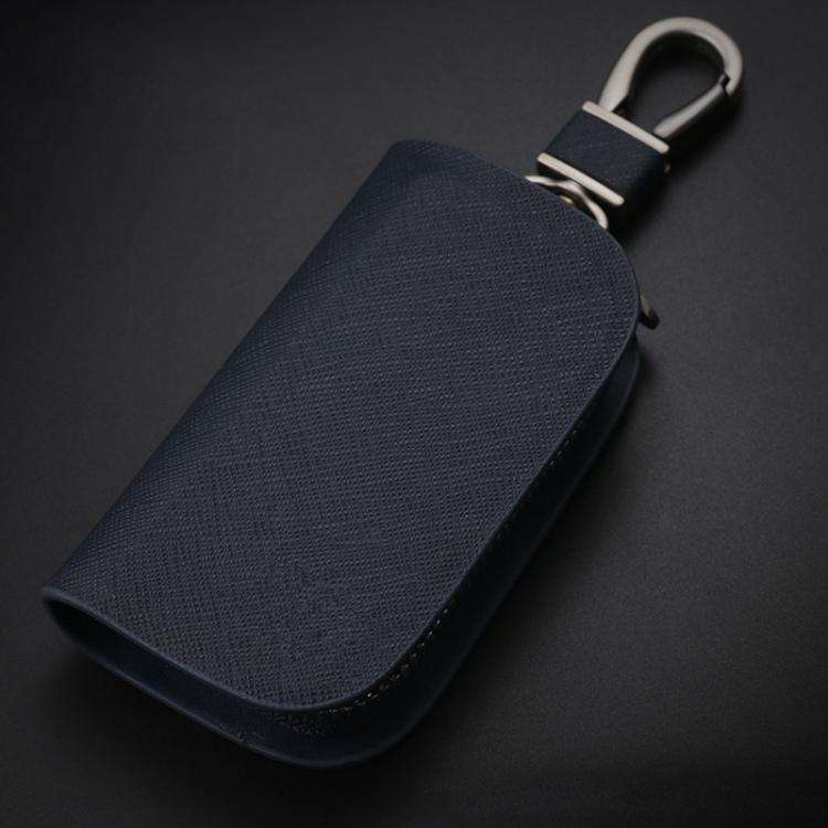Universal Car Key Case Car Key Cowhide Leather Protective Cover(Dark Green)