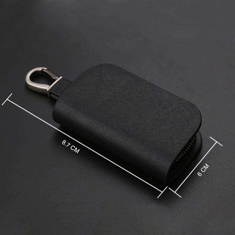 Universal Car Key Case Car Key Cowhide Leather Protective Cover(Red)