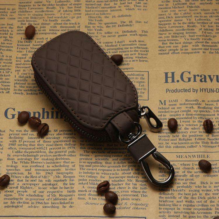 Microfiber Leather Universal Car Key Case Protective Cover(Coffee)