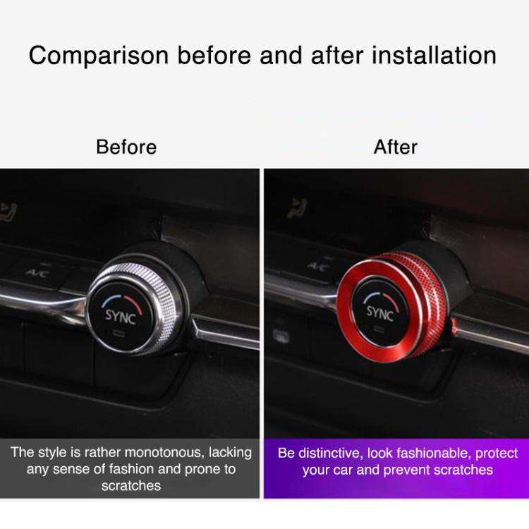 For Mazda Axela CX-30 2020-2022 2pcs Multimedia / Central Control Knob Metal Decorative Ring(Blue)