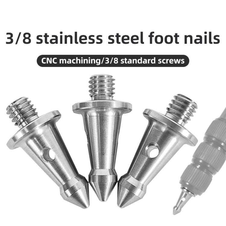 BEXIN LS002 Stainless Steel Tripod Spikes with 3/8 Screw for DSLR Tripods and Monopods(Steel Color)