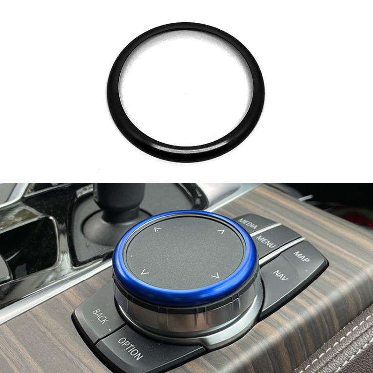 For BMW 2 / 3 / 4 / 5 / 6 / 7 Series Car Multimedia Knob Decorative Ring Cover(Black)