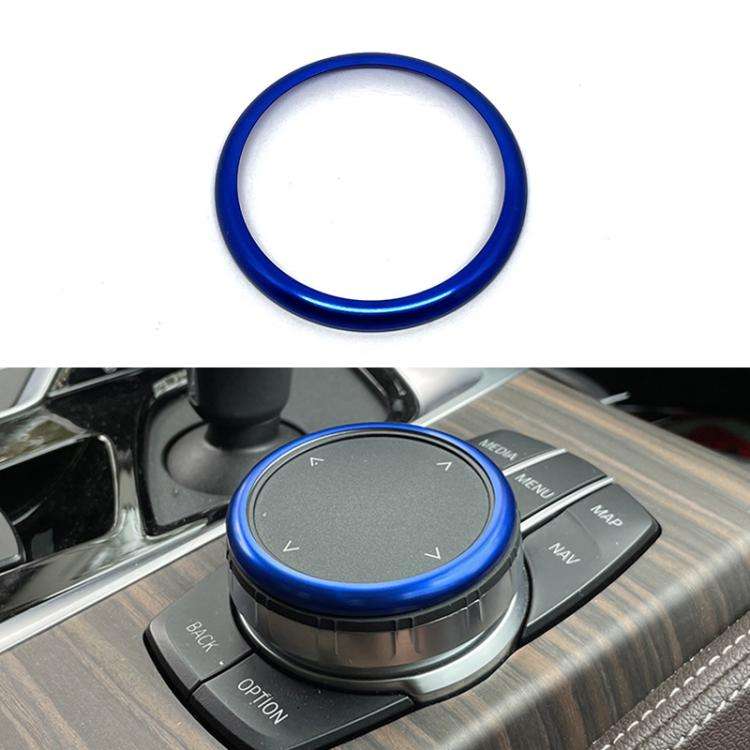 For BMW 2 / 3 / 4 / 5 / 6 / 7 Series Car Multimedia Knob Decorative Ring Cover(Blue)